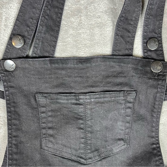 Hell Bunny Dress Womens 2XL Black Dakota Pinafore Denim Goth Pinup Punk Overall - Picture 6 of 10